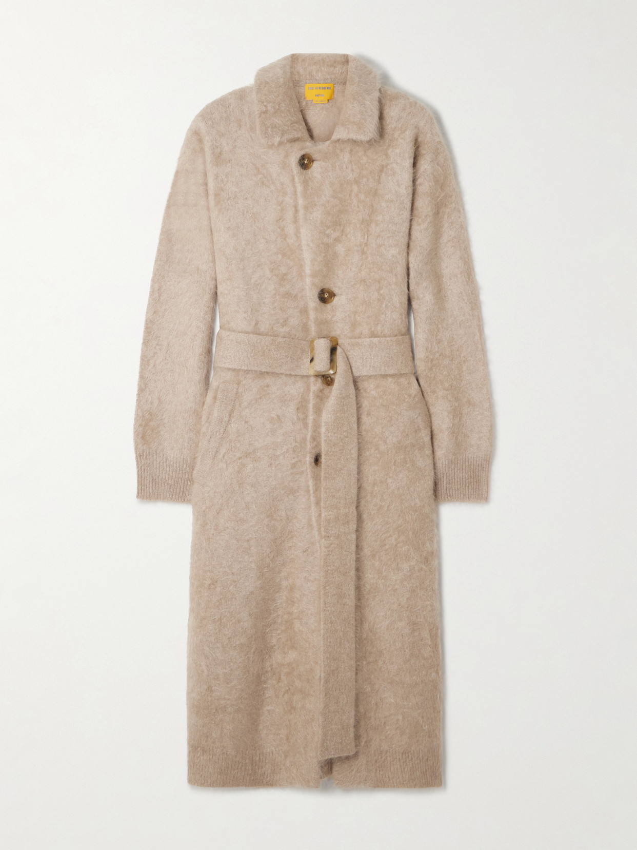 Grizzly Belted Brushed-cashmere Coat - Brown