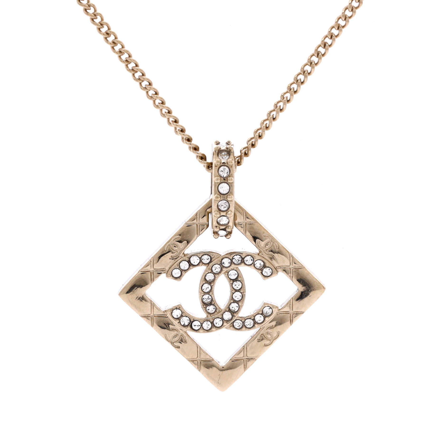 CC Diamond Pendant Necklace