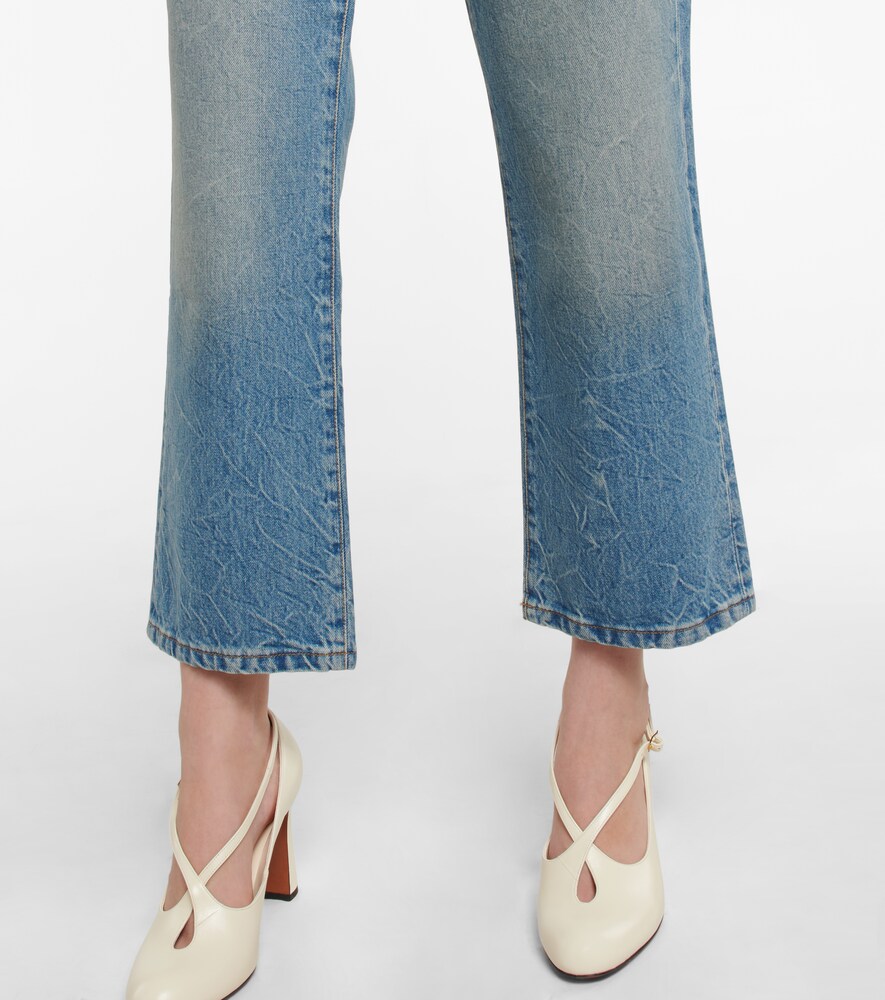 High-rise cropped jeans