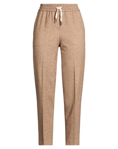 Woman Pants Camel Size 10 Cotton, Elastane