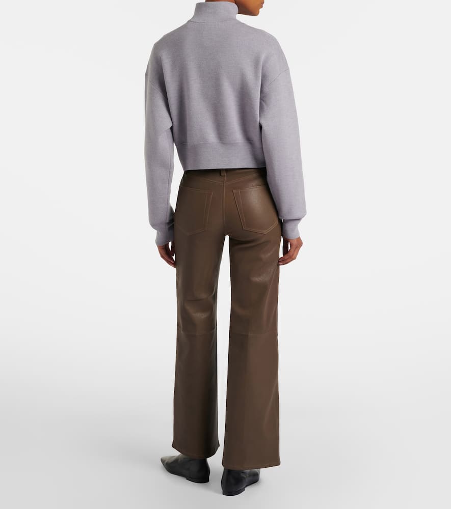 Le Slim Palazzo leather wide-leg pants
