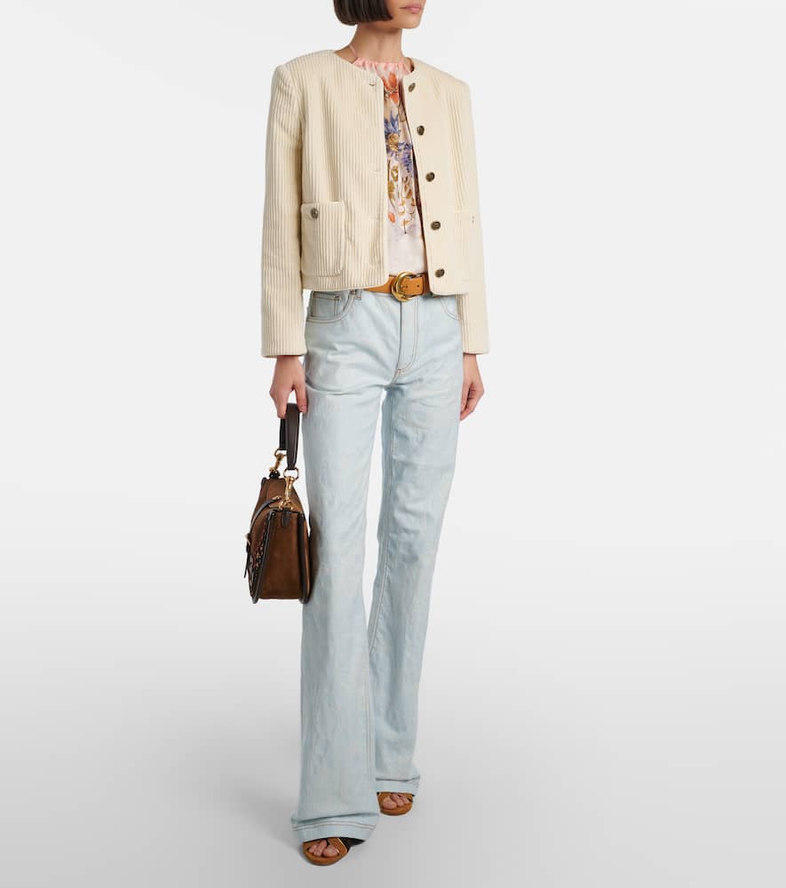 Pegaso embroidered flared jeans