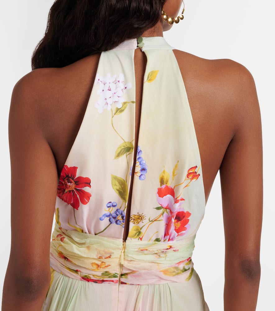 Floral silk gown