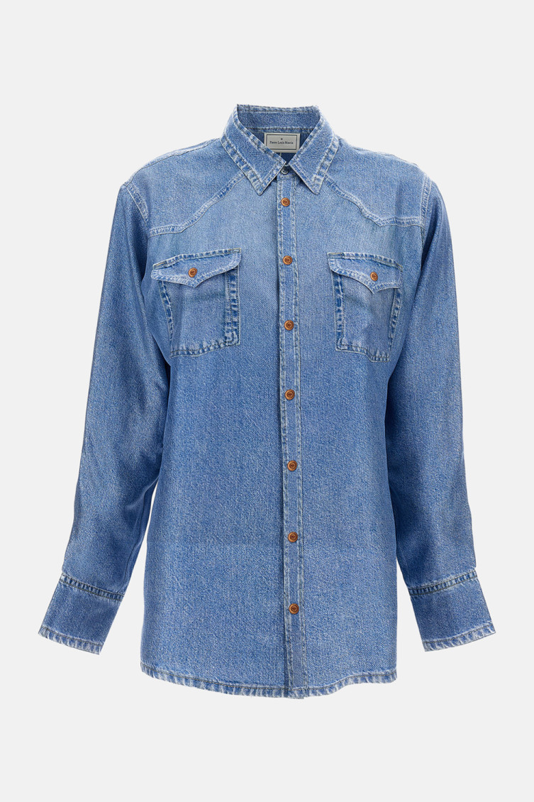 Blue Silk Shirt