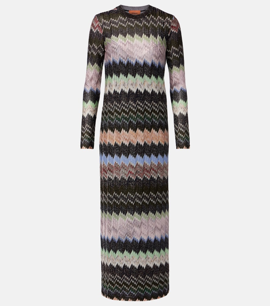 Jacquard lamé maxi dress