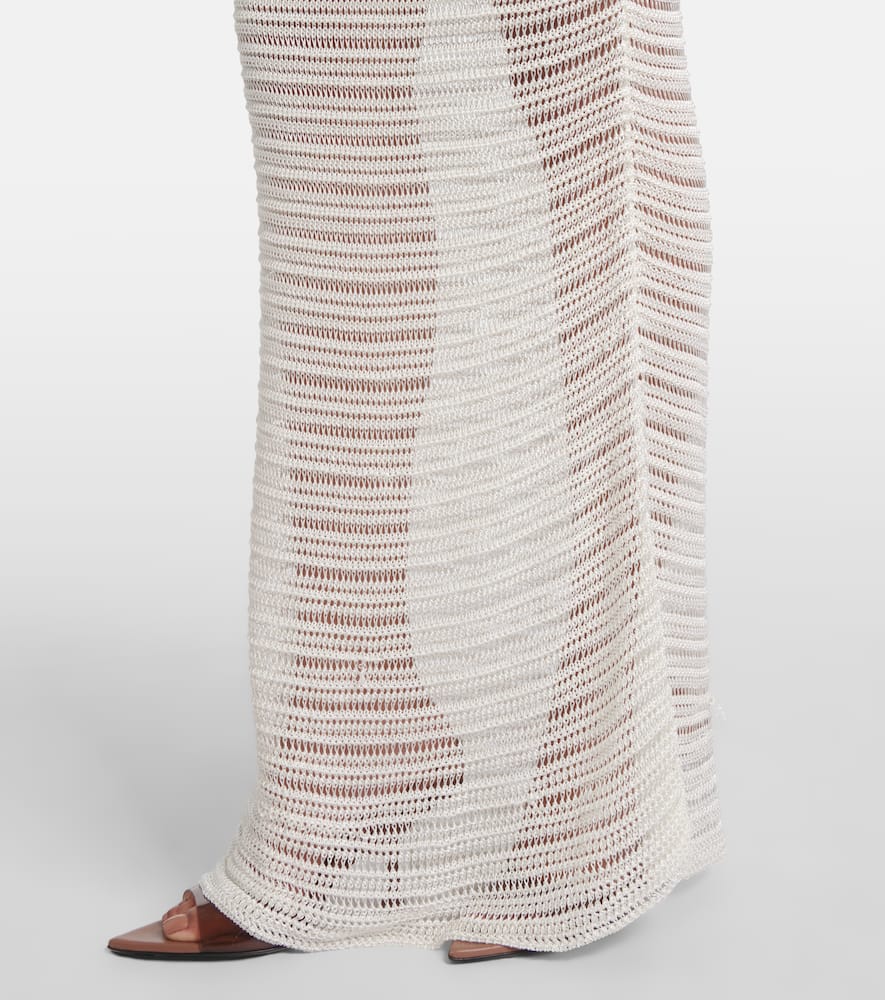 Sheer crochet maxi dress