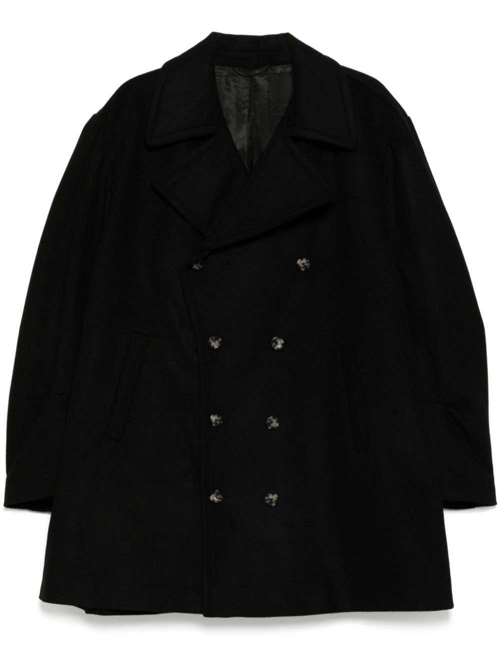 Double-breasted coat - Black