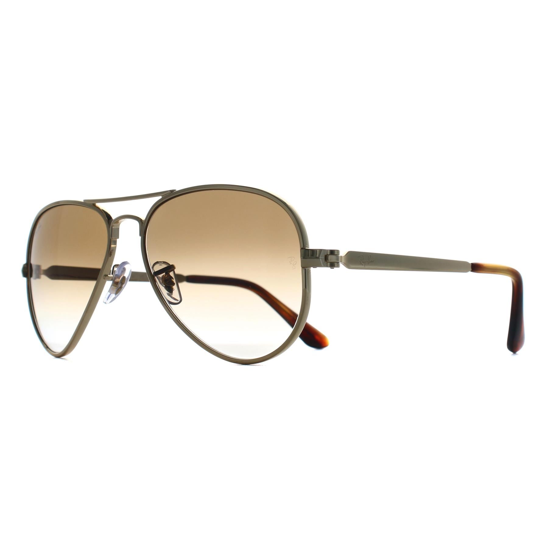 Ray-Ban Aviator Max Sunglasses in Brown & Gold. a