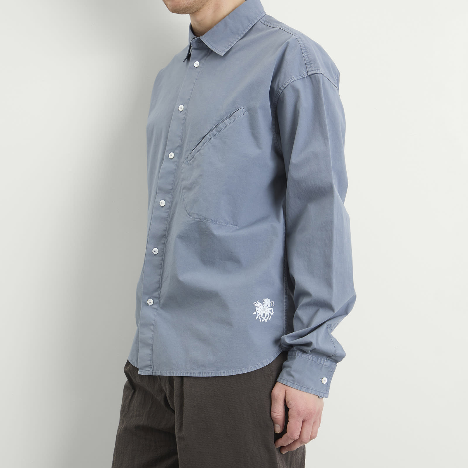 Men's Field Cotton Long Sleeve Shirt in Folkstone Grey