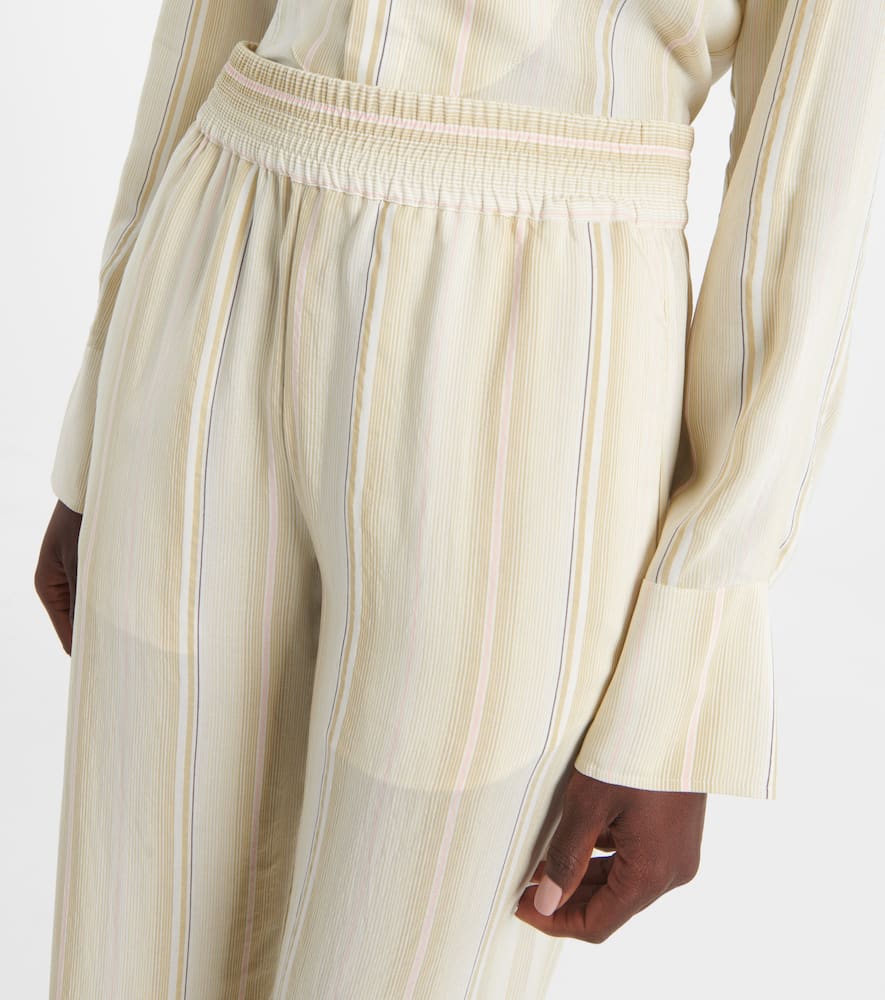 Striped wide-leg pants