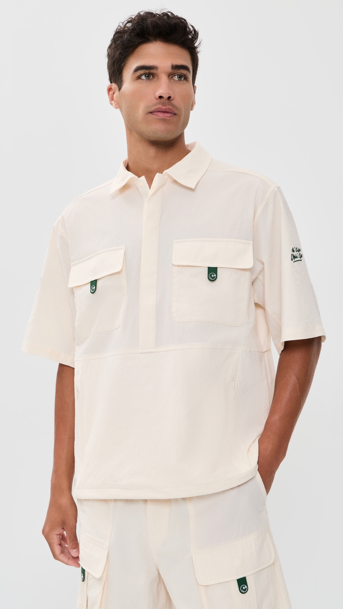Bass Club Seersucker Windshirt Ivory