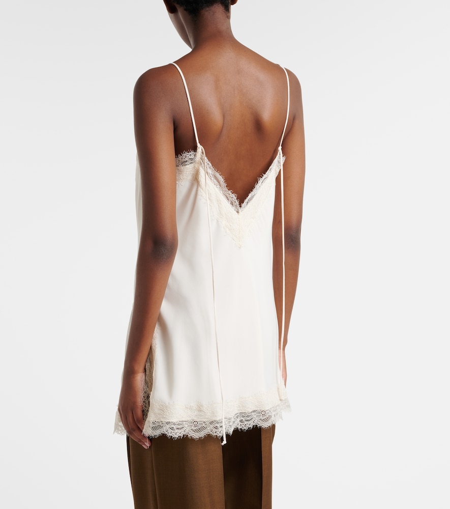 Róhe Lace-trimmed satin slip dress