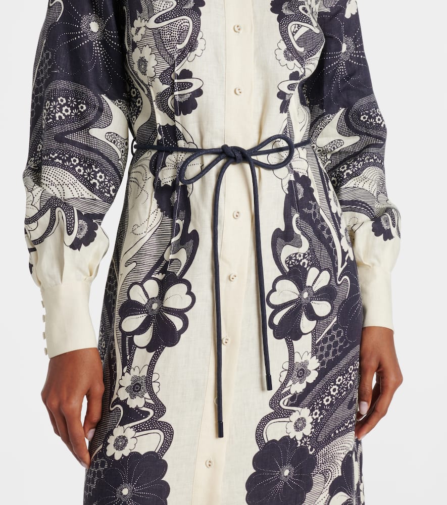 Alémais Mickey printed linen shirt dress
