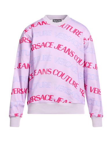 Man Sweatshirt Lilac Size M Cotton