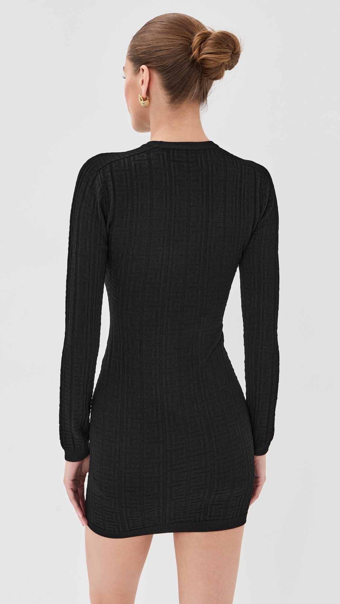 Monogram Bodycon Knit Short Dress Noir