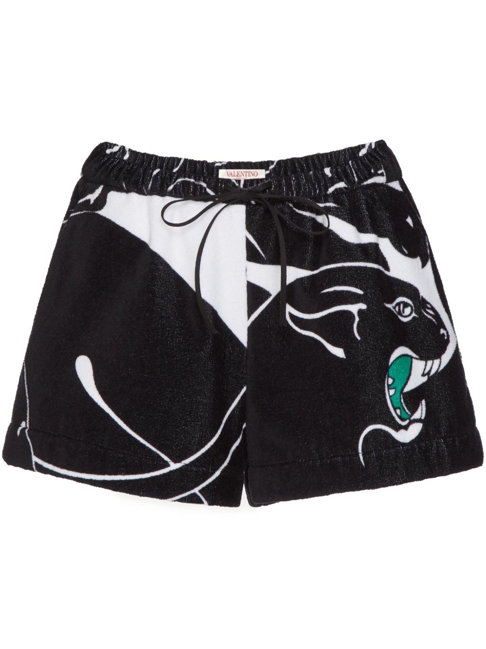 Panther-print shorts - Black