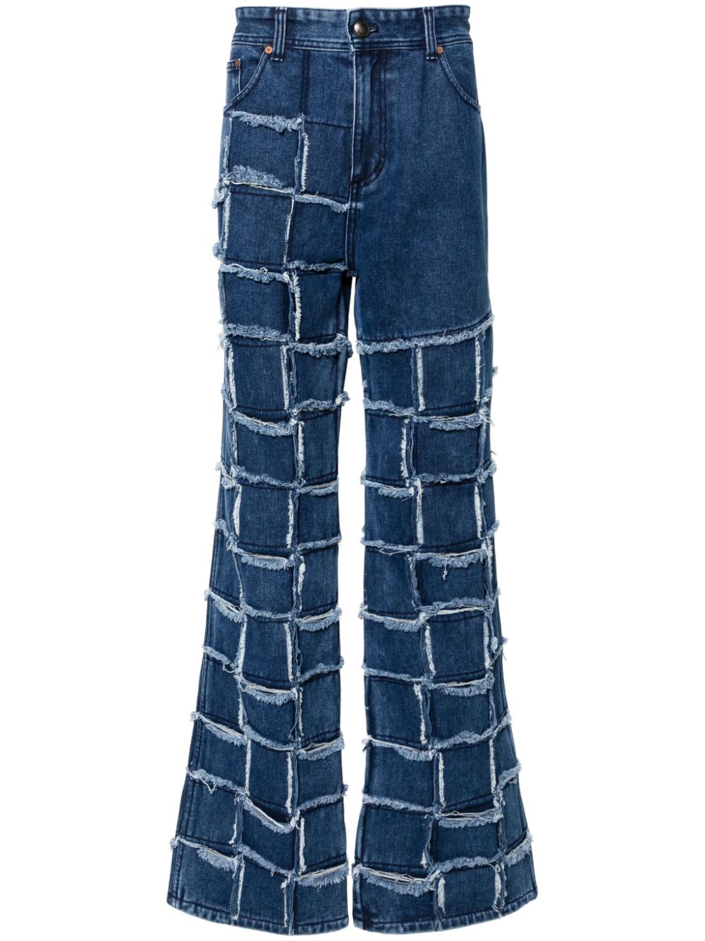 New Patchwork mid-rise wide-leg jeans - Blue