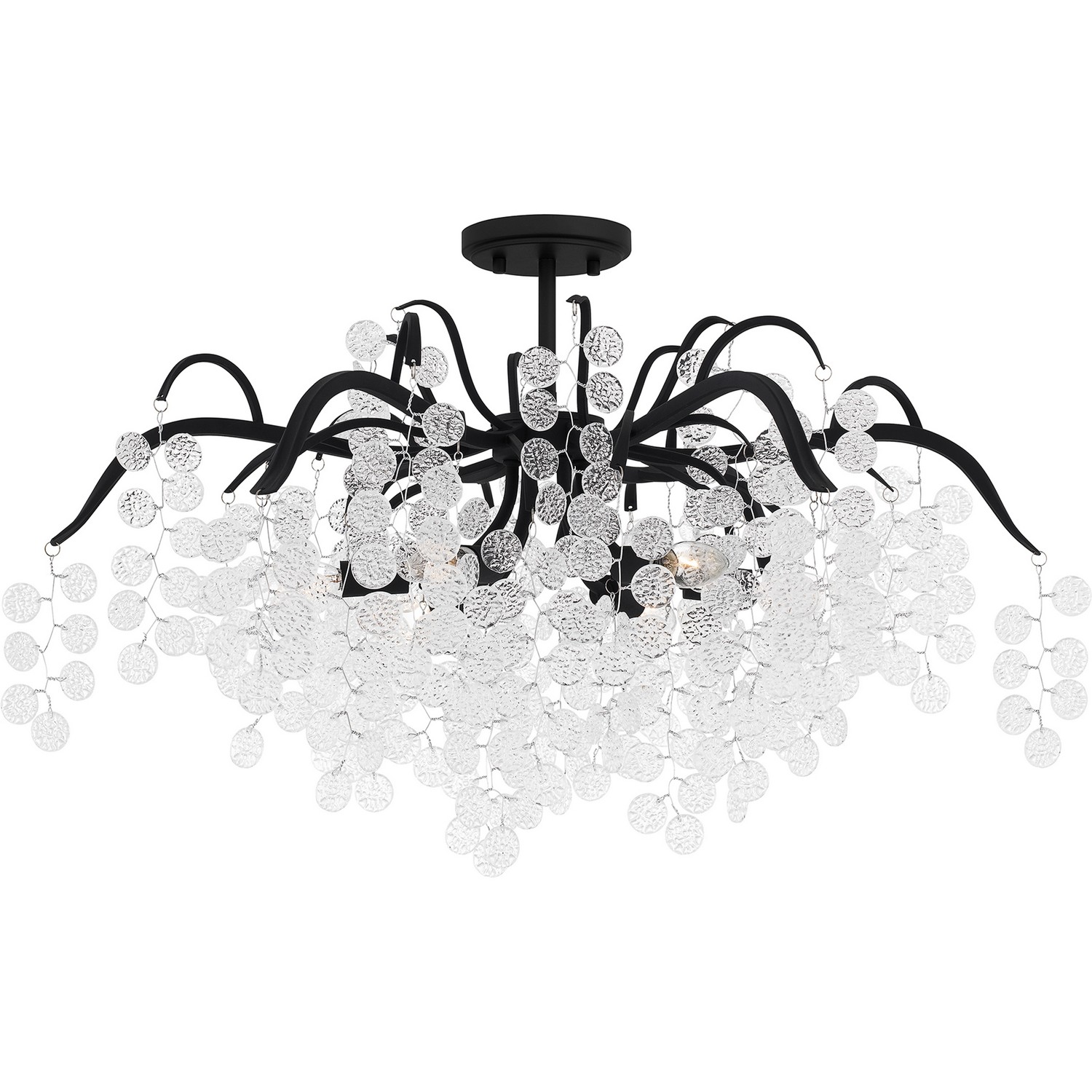 Earth Black Six Light Semi-Flush Mount from the Maple Collection