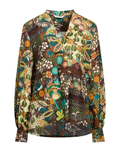 Woman Top Dark brown Size 6 Silk