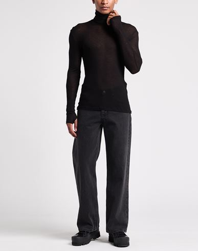 Man Turtleneck Black Size 42 Viscose, Virgin Wool