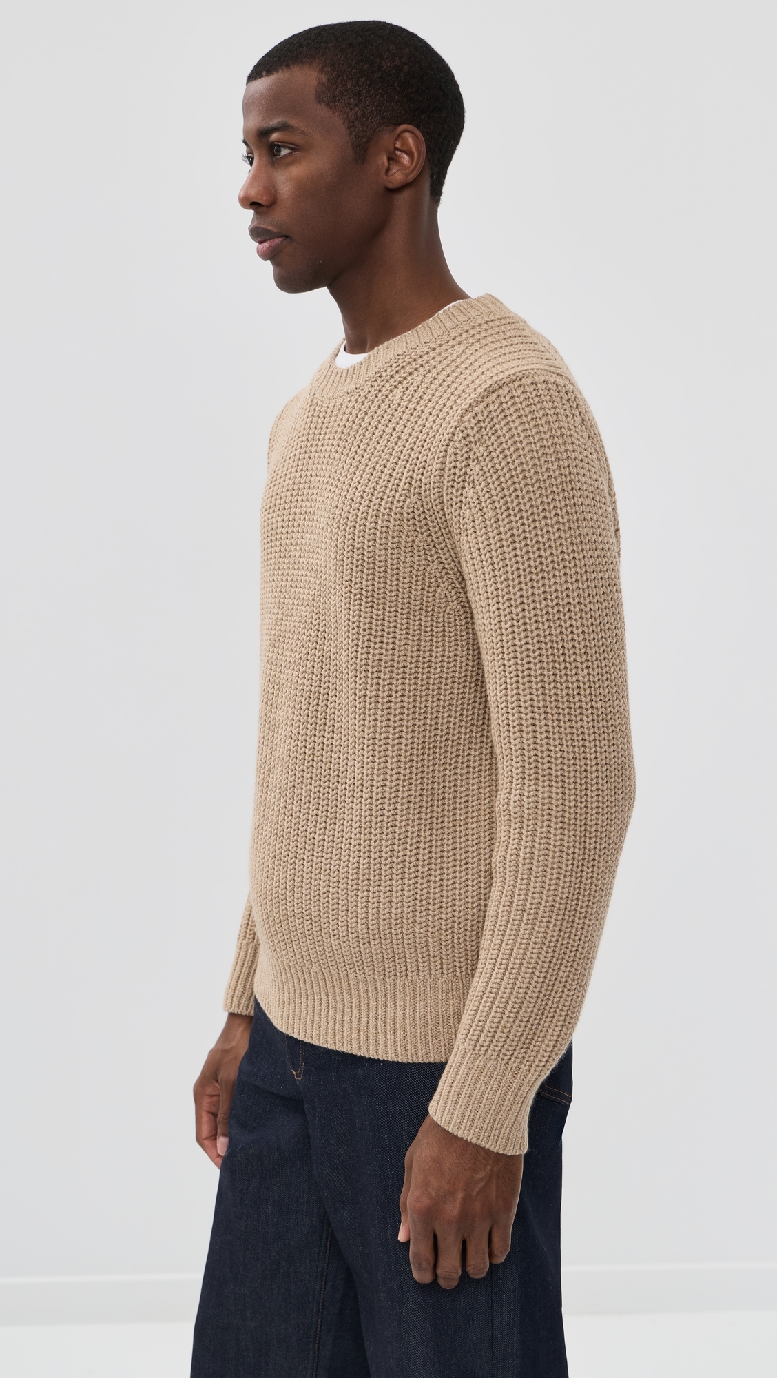 Utility Shaker Crew Neck Sweater H River Sand
