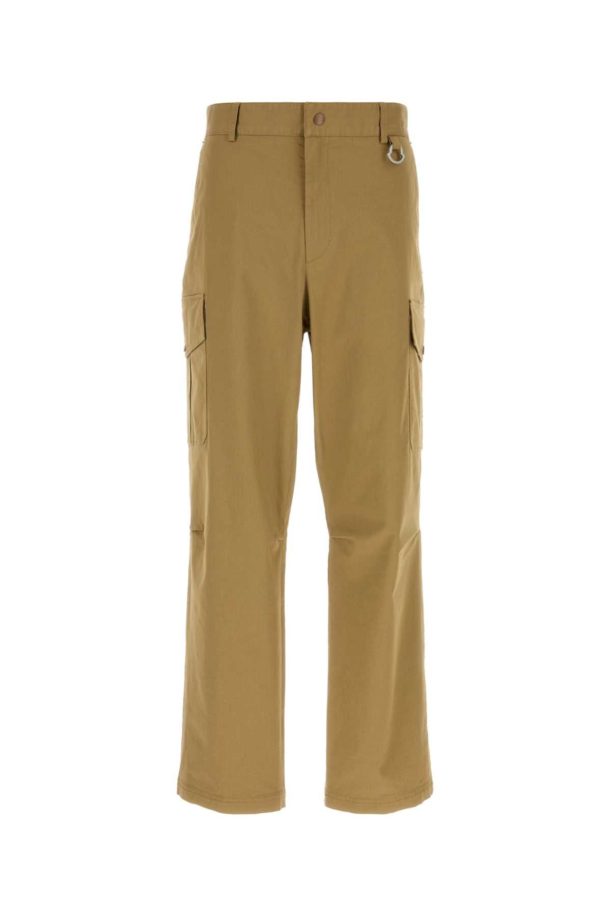 Stretch Cotton Cargo Pants — Beige