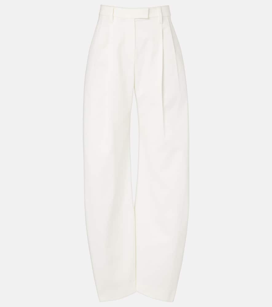 Cotton barrel-leg pants