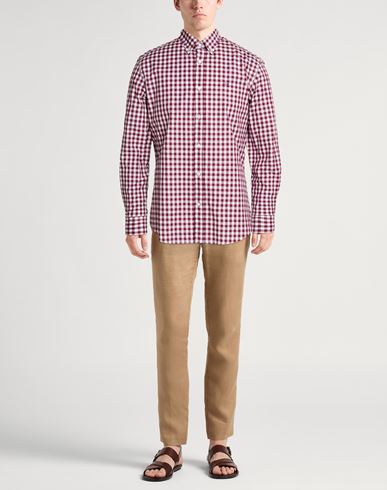 Man Shirt Burgundy Size 15 Cotton