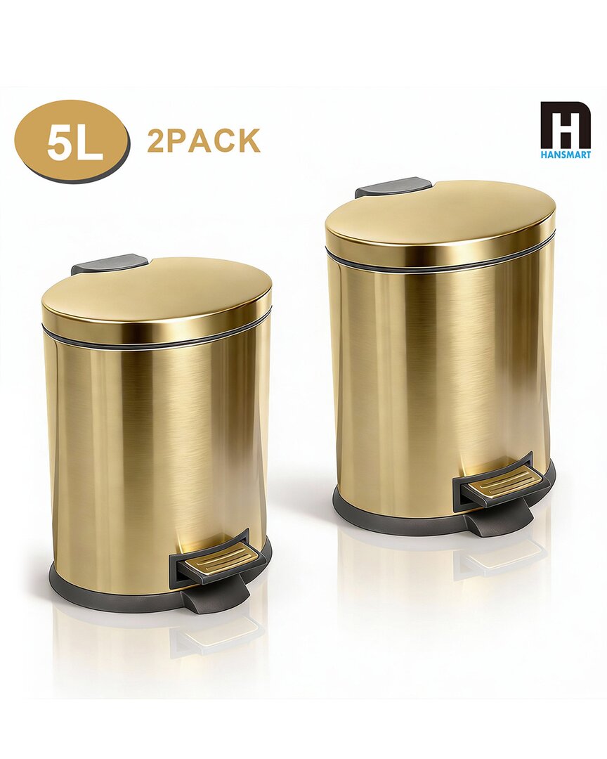 Stainless Steel Oval Trash Cans (2 Pack)