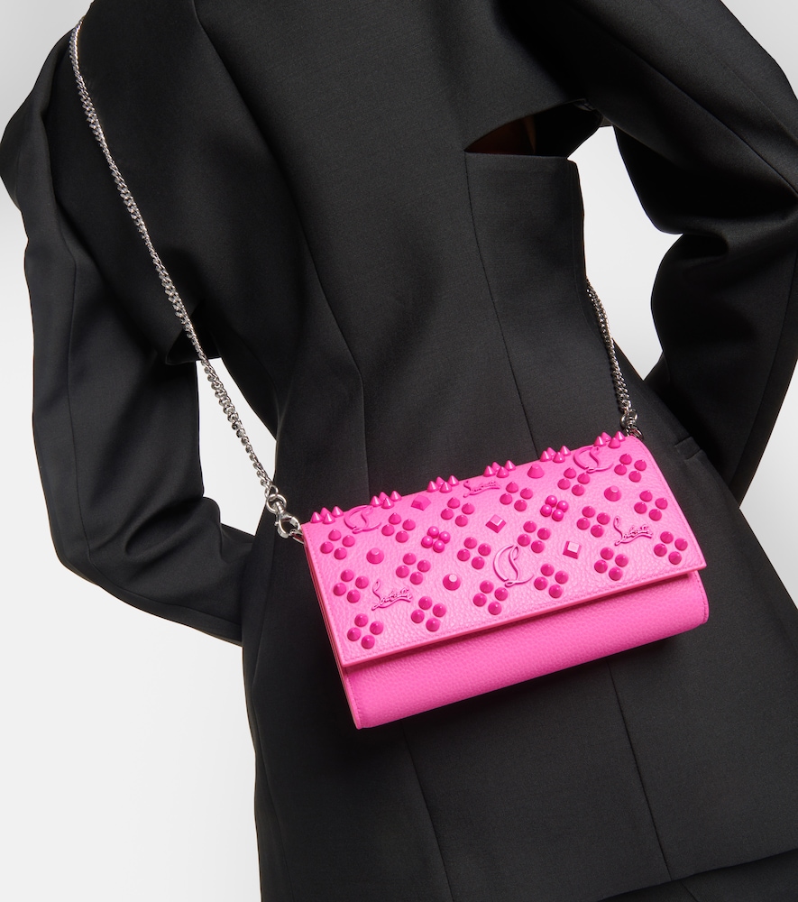 Christian Louboutin Paloma embellished leather wallet on chain