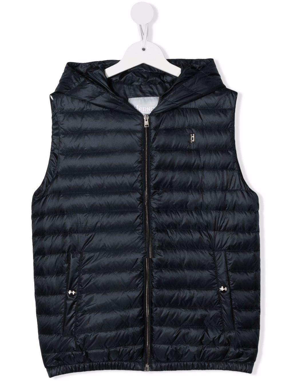 Padded down hoodie gilet - Red