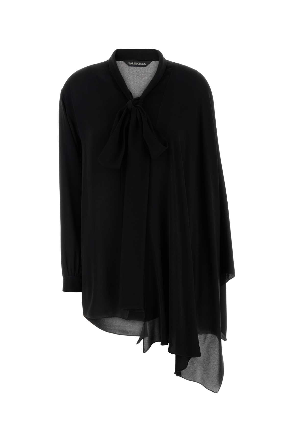Silk Draped Sweater — Black