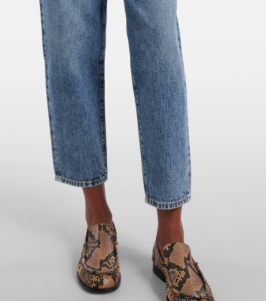 Candle mid-rise barrel-leg jeans