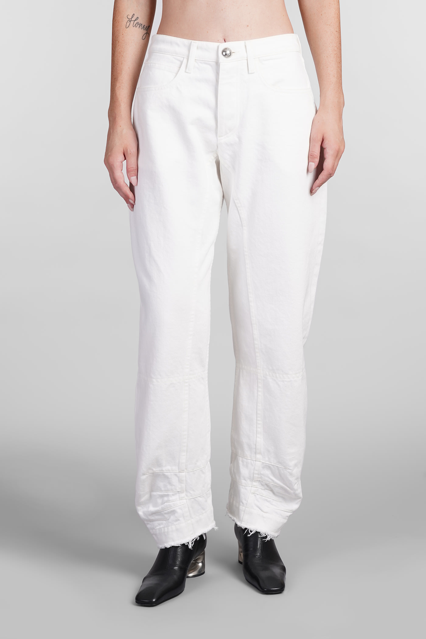 Jeans In White Cotton