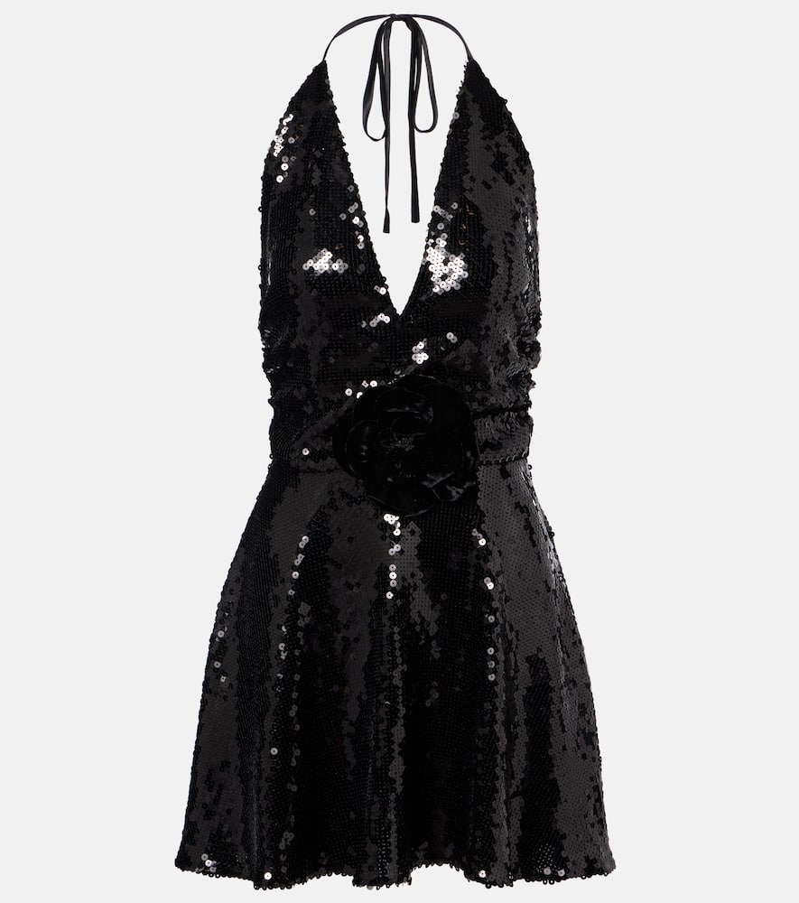 Sequined halterneck minidress