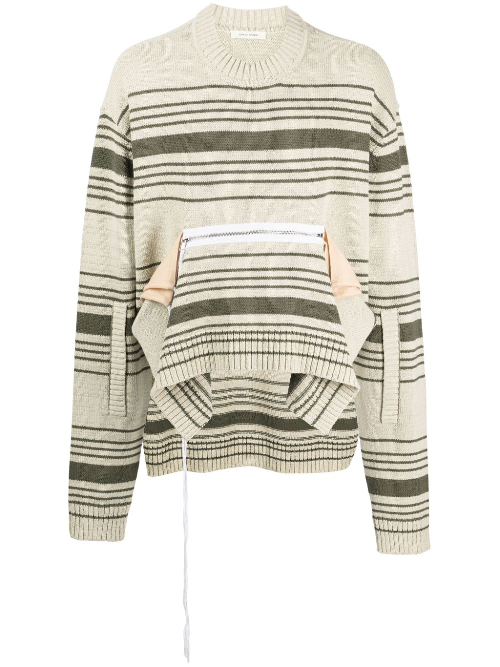 Asymmetric striped jumper - Neutrals