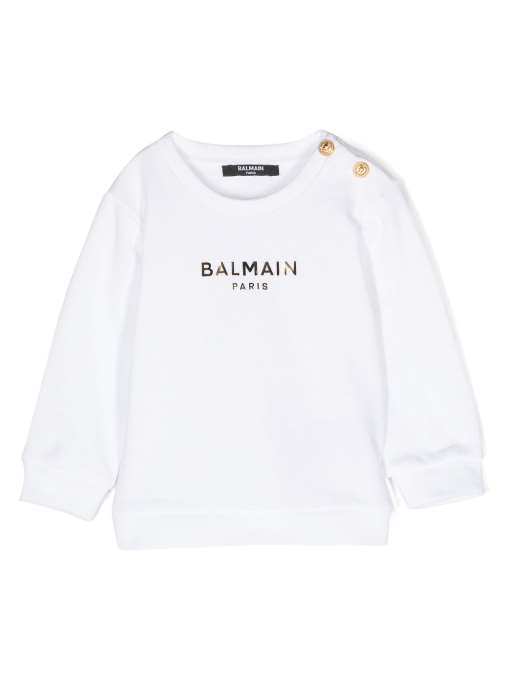 Logo-appliqué cotton sweatshirt - White
