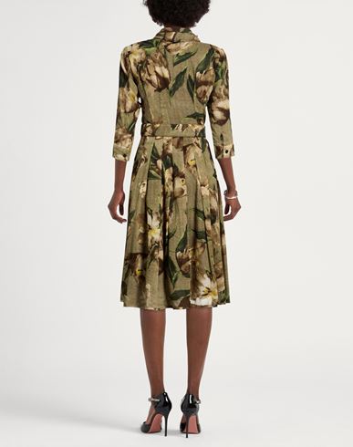 Woman Midi dress Military green Size 10 Wool