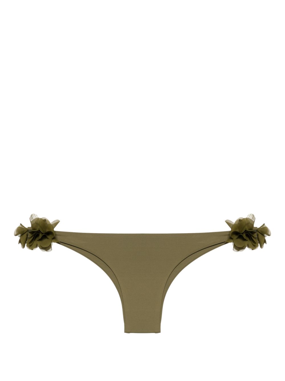 Rasha floral-appliqué bikini bottom - Green
