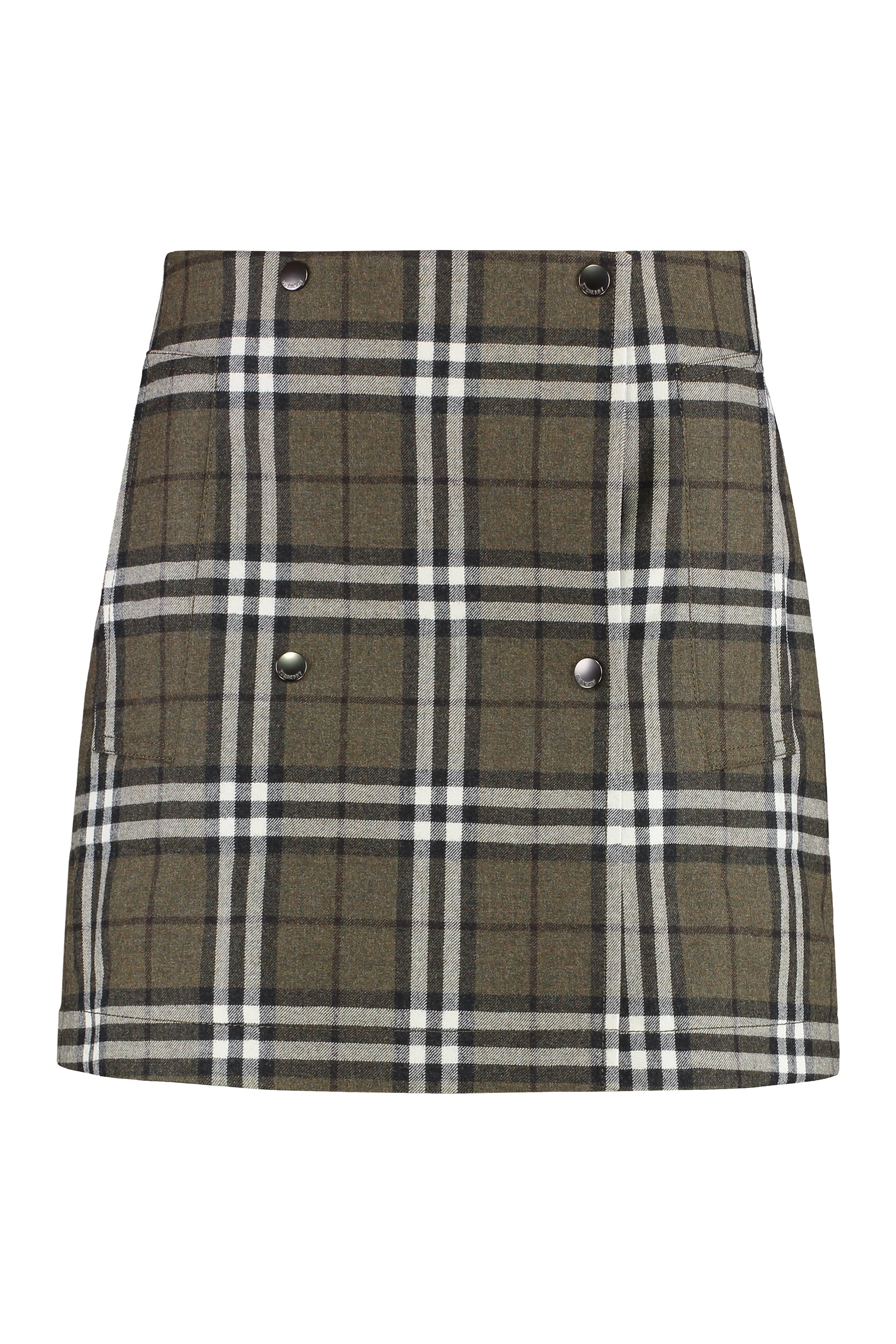 Chic Wool Mini Skirt with Side Pockets