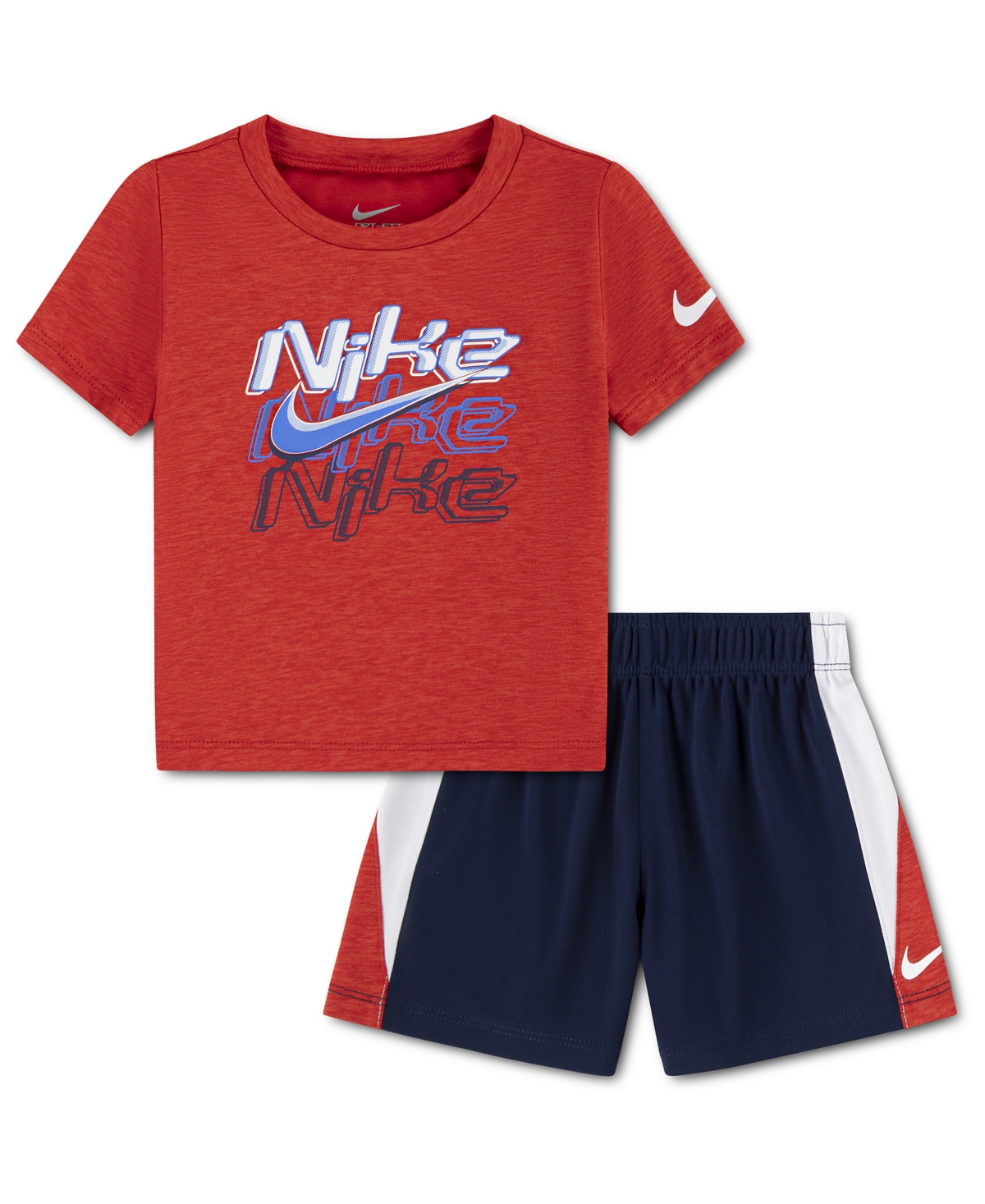 Baby Boys' Dropset Icon T-shirt and Shorts, 2-piece Set - Midnight Navy/Red