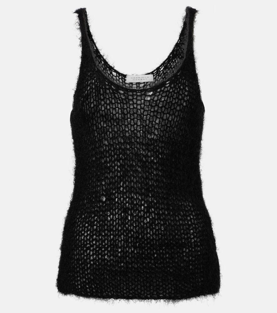 Nur open-knit silk and cashmere tank top