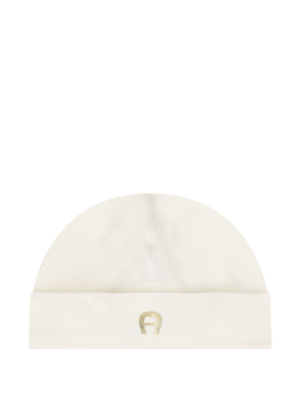 Aigner Kids logo beanie hat - White