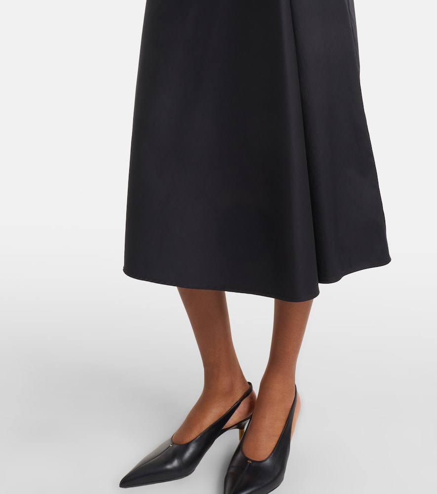 Paggi gathered cotton-blend midi skirt