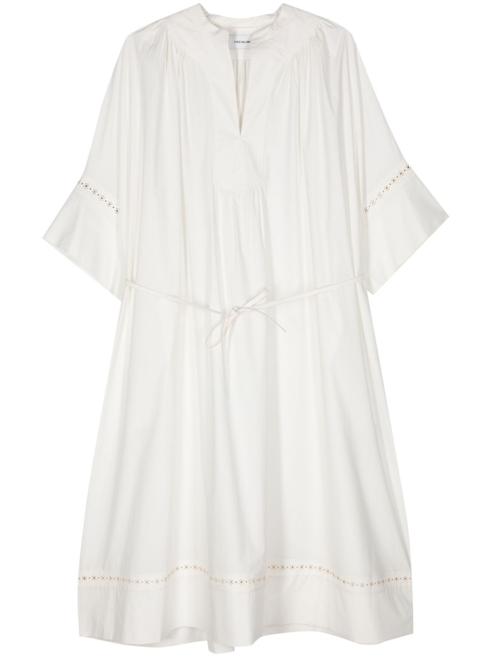 Poplin midi dress - Neutrals