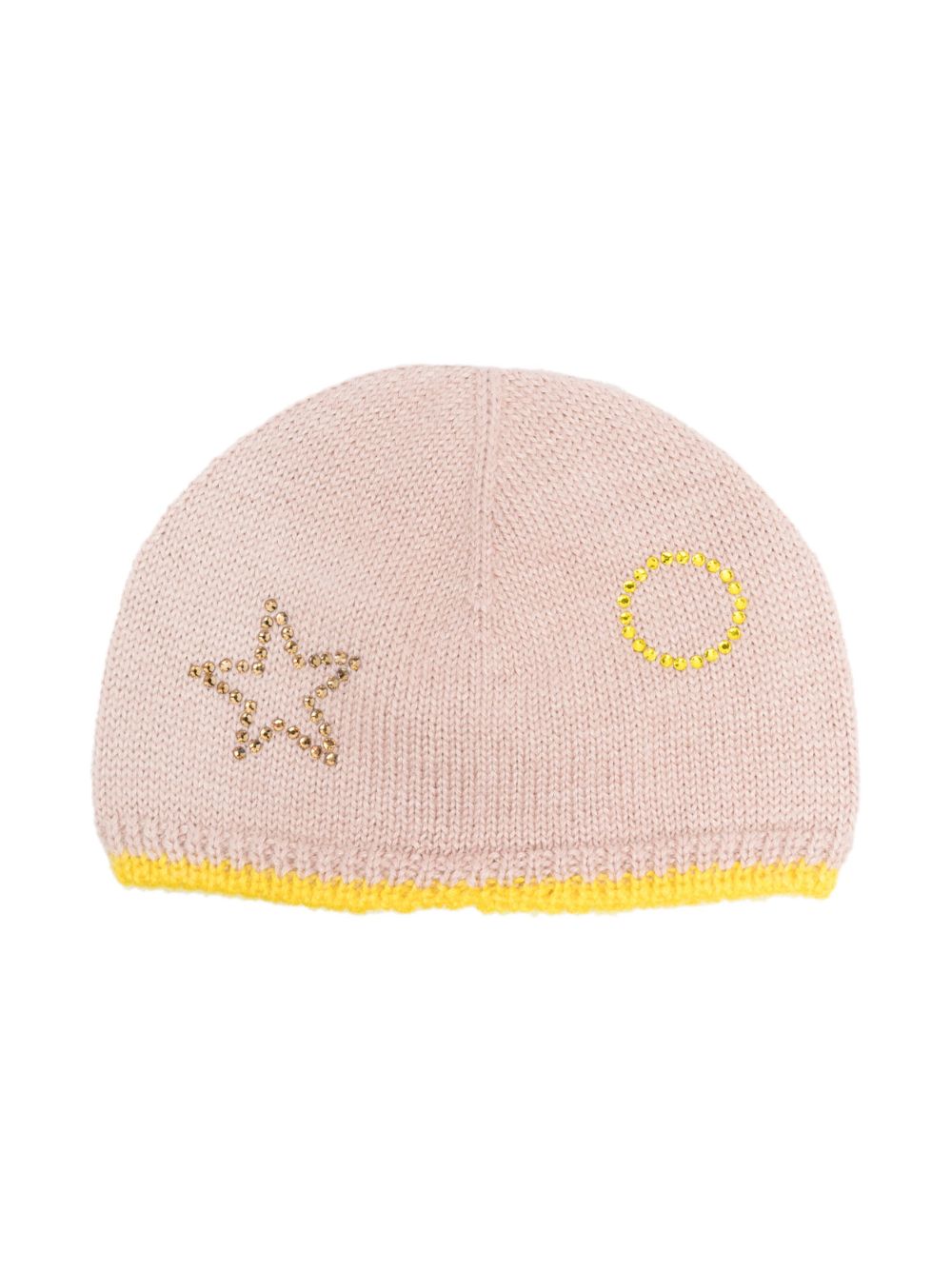 Rhinestone-embellished knitted hat - Pink