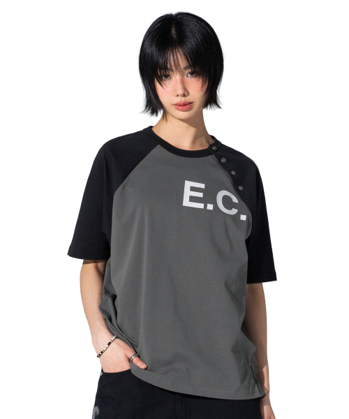 XTT160 E. C Henley Neck Raglan T-Shirt