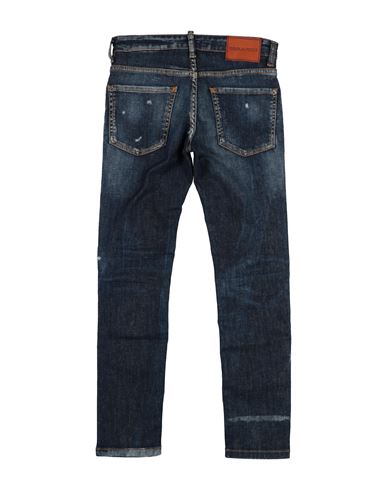 Dsquared2 Kid Boy Jeans Blue Size 10 Cotton, Elastomultiester, Elastane, Cow leather