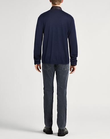 Man Sweater Midnight blue Size XL Alpaca wool, Silk