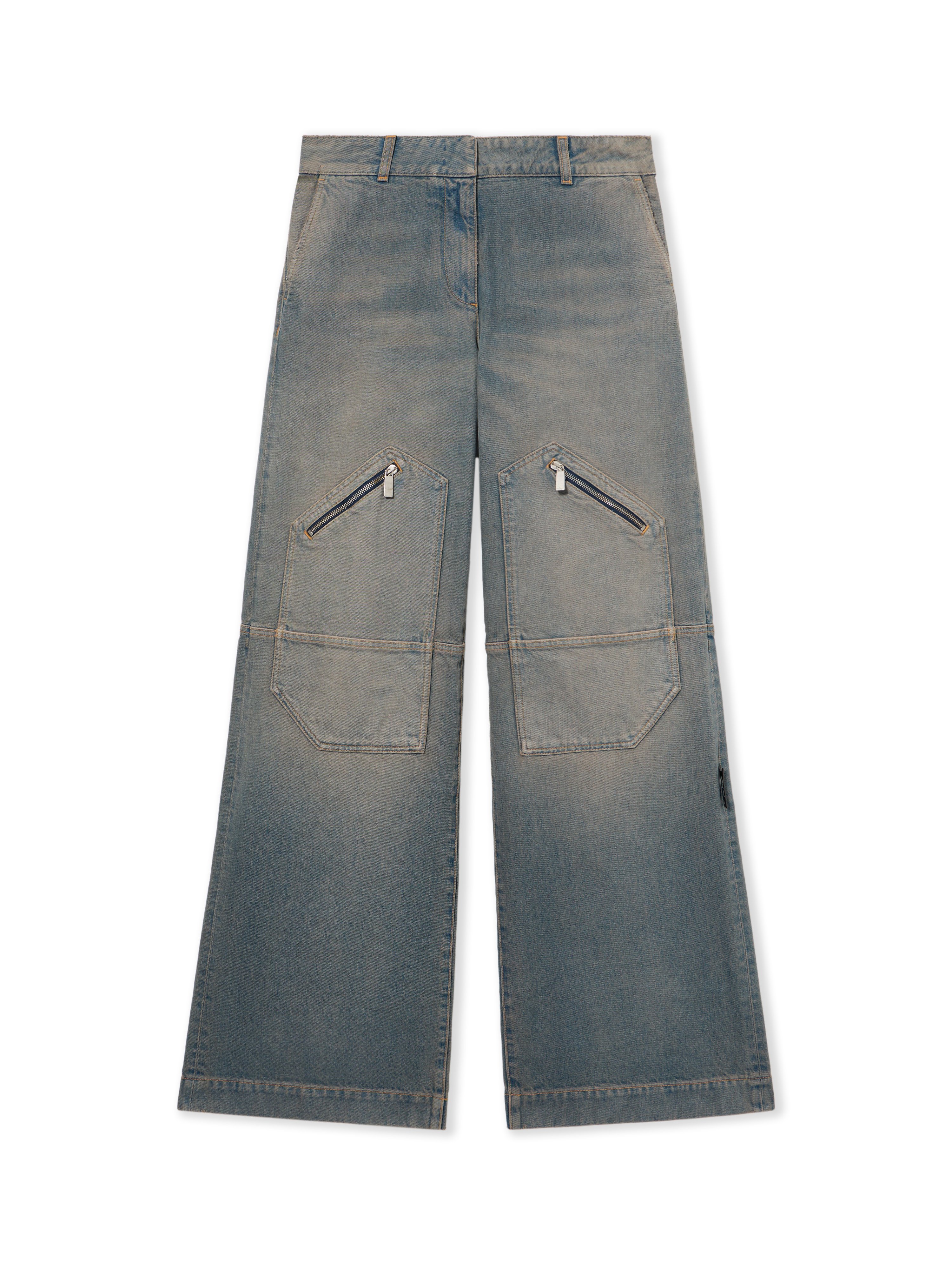 Big Pockets Denim Pants - Female Denim Fungi Overdyed
